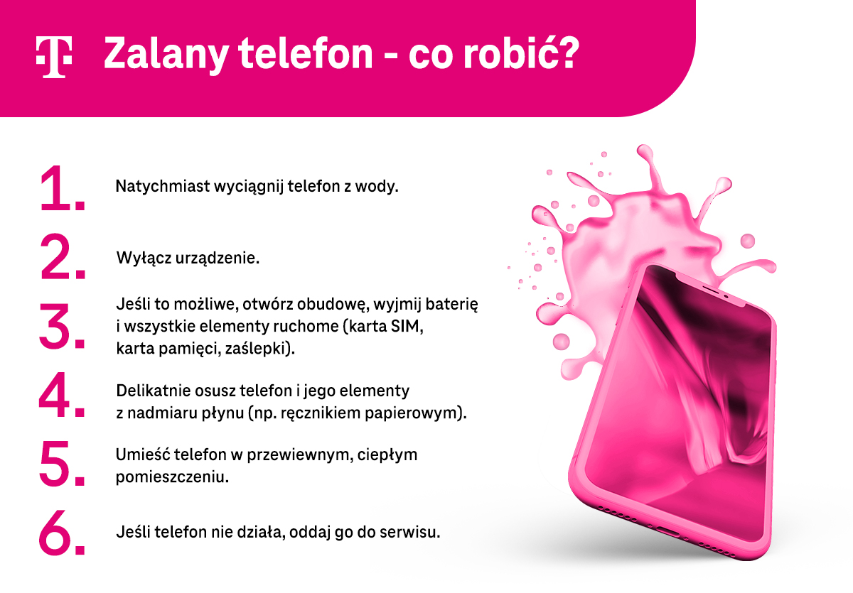 Zalany telefon - co robić? - 6 głównych kroków