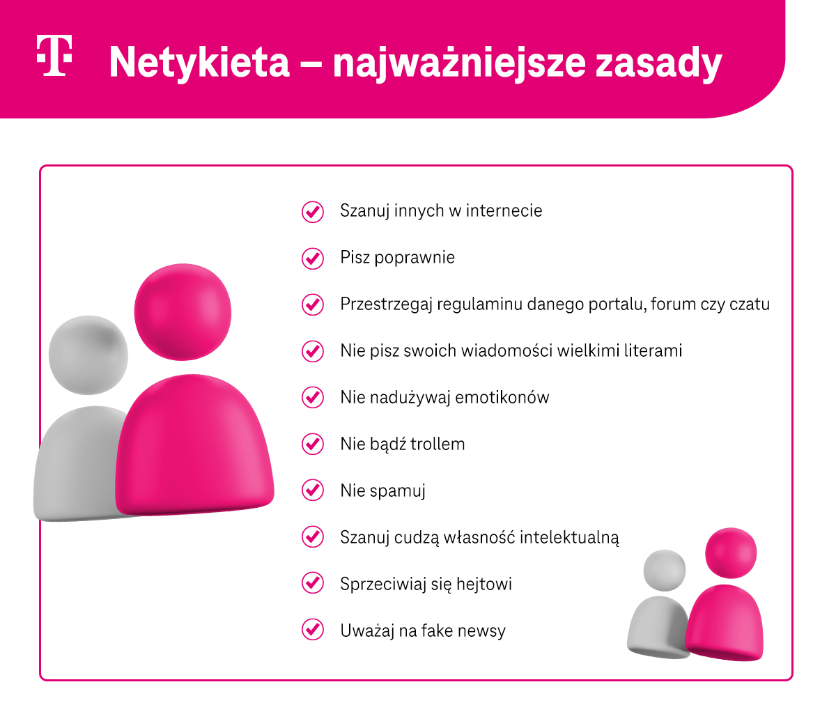 Netykieta - najważniejsze zasady - lista - infografika