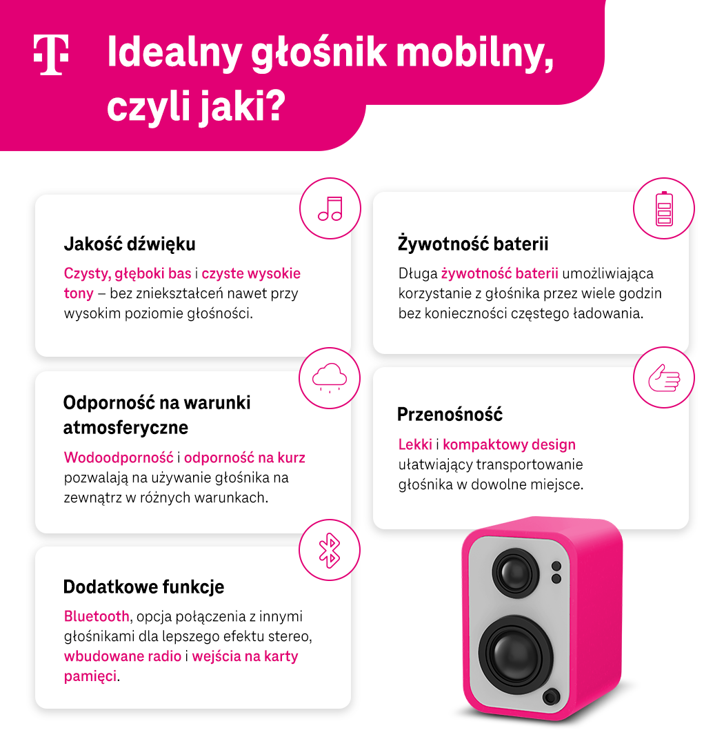 Idealny głośnik mobilny - infografika