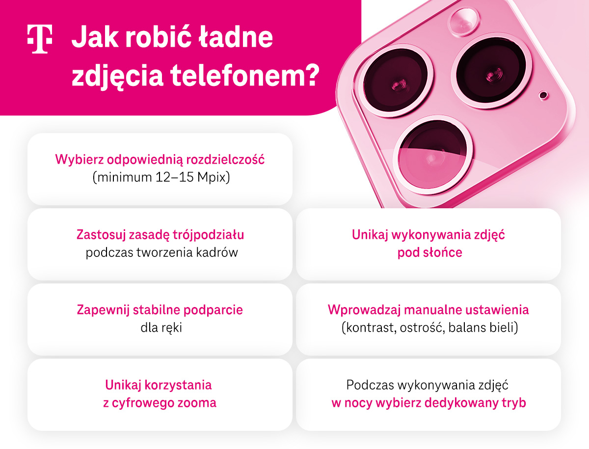 Jak zrobić ładne zdjęcia telefonem? - infografika